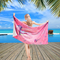 Handuk Pantai Flamingo Merah Muda Daur Ulang Handuk Renang Pribadi Cetakan Sisi Ganda